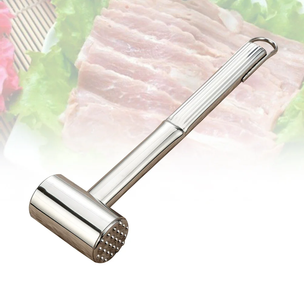 

Stainless Steel Meat Hammer Double-Sided Tenderizer Perfect for Beat Poultry Muscle Fibres Effective Tenderize Home Kitchen