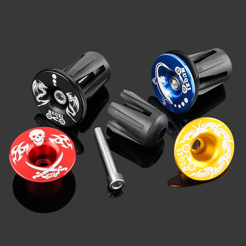 MUQZI Bicycle Handlebar End Caps MTB Road BMX Folding Bike Bar Grips End Plugs Aluminum Alloy Bar End Plugs