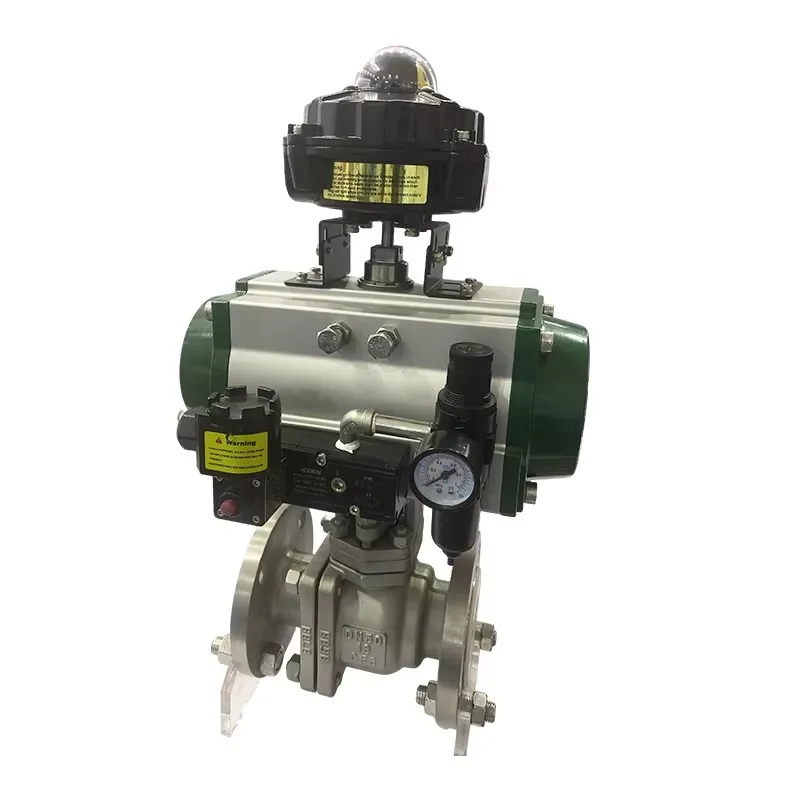 CF8 A351 Stainless Steel Flanged Pneumatic Actuator Ball Valve for Water High Temperature