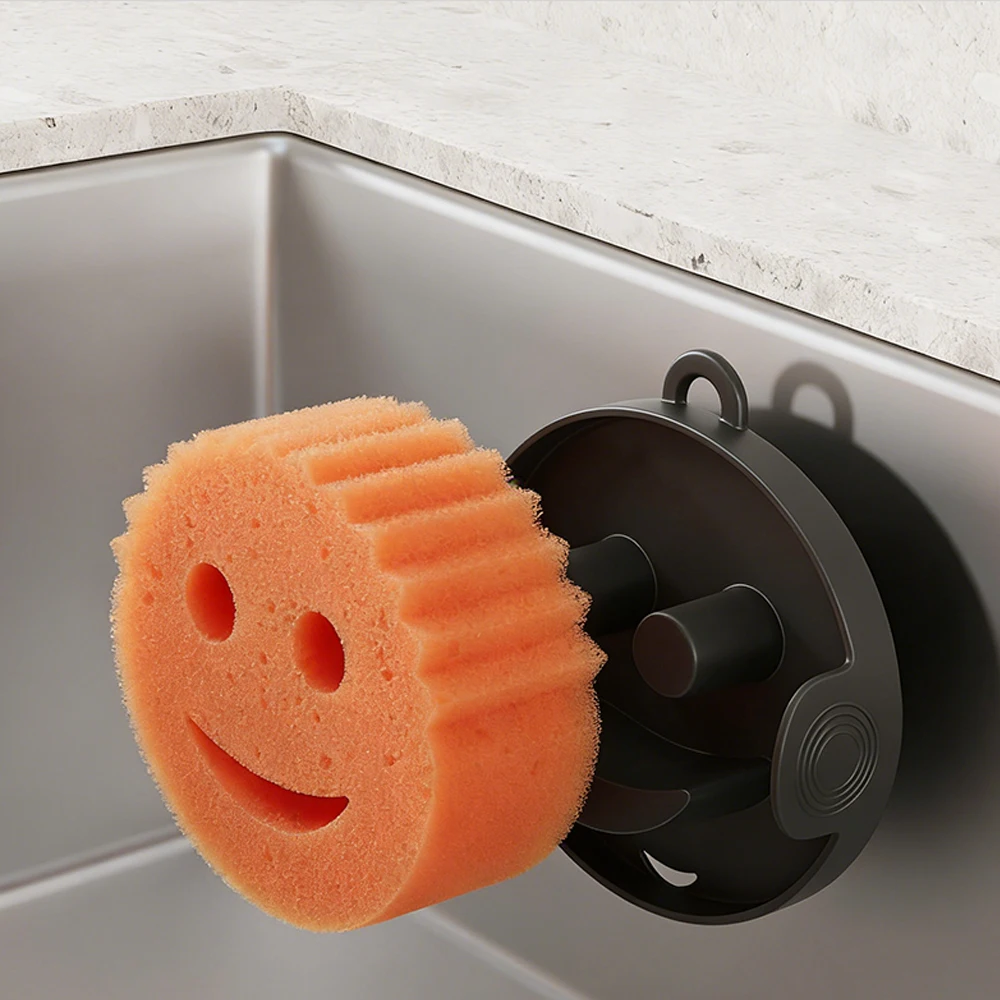 Soporte magnético para esponjas de fregado para fregadero de cocina - Soporte de ventosa para esponjas - Organizador de esponjas para fregadero