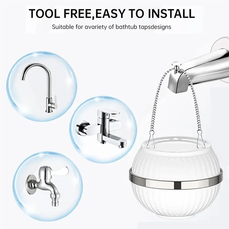 NEW!A61I Bathtub Faucet Water Filter,10-Stage Granular Core Filtration System Bath Filter For Tub,Softens Hard Water