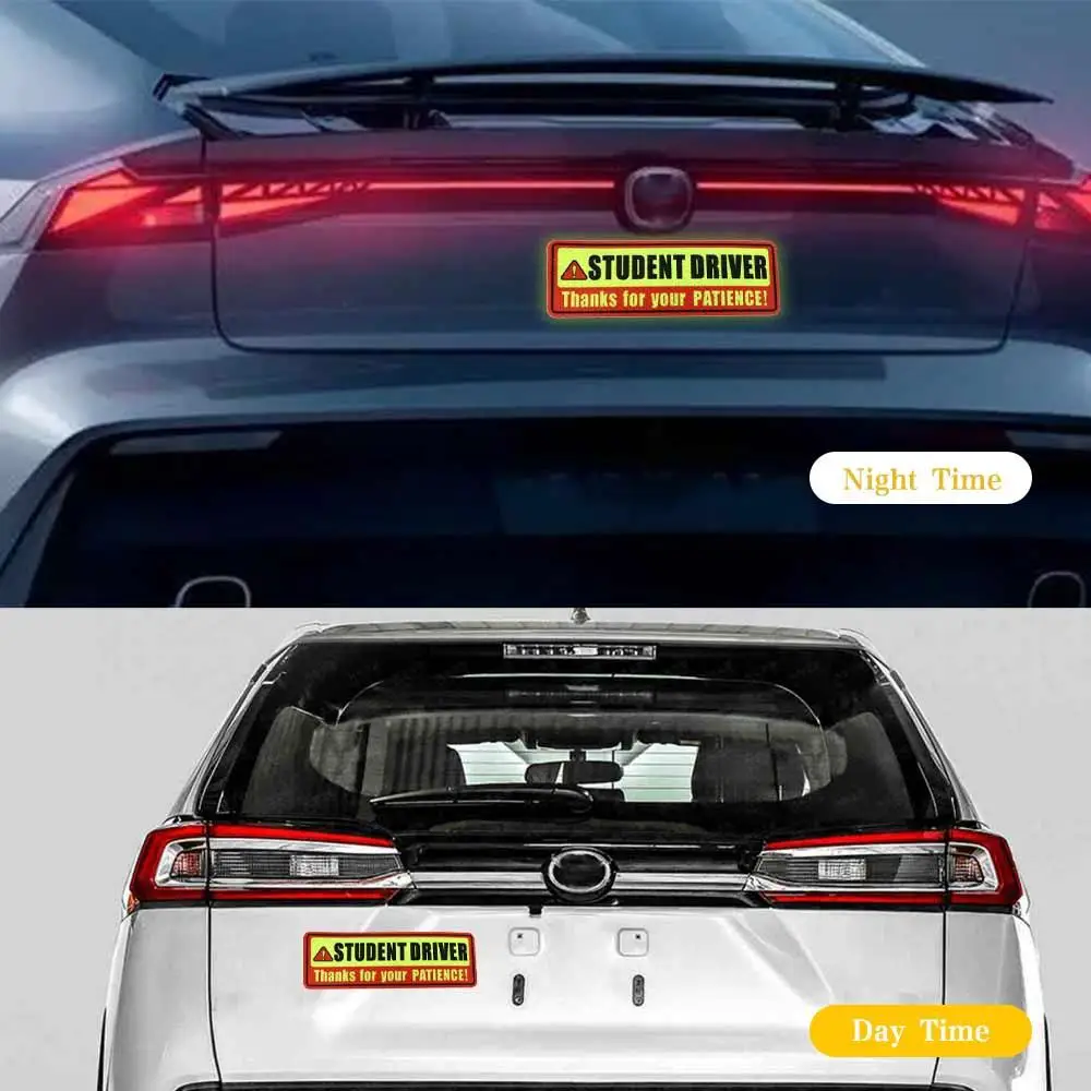 Student Driver Student Driver Magnets Stickers Reflective Novice Driver Magnetic Reflective Stickers Adhesive Tape