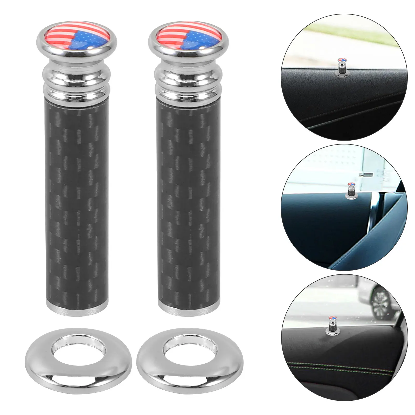 

4Pcs Car Door Lock Knobs Lightweight Sturdy Carbon Fiber Easy Installation Universal Compatibility Car Door Lock Knobs