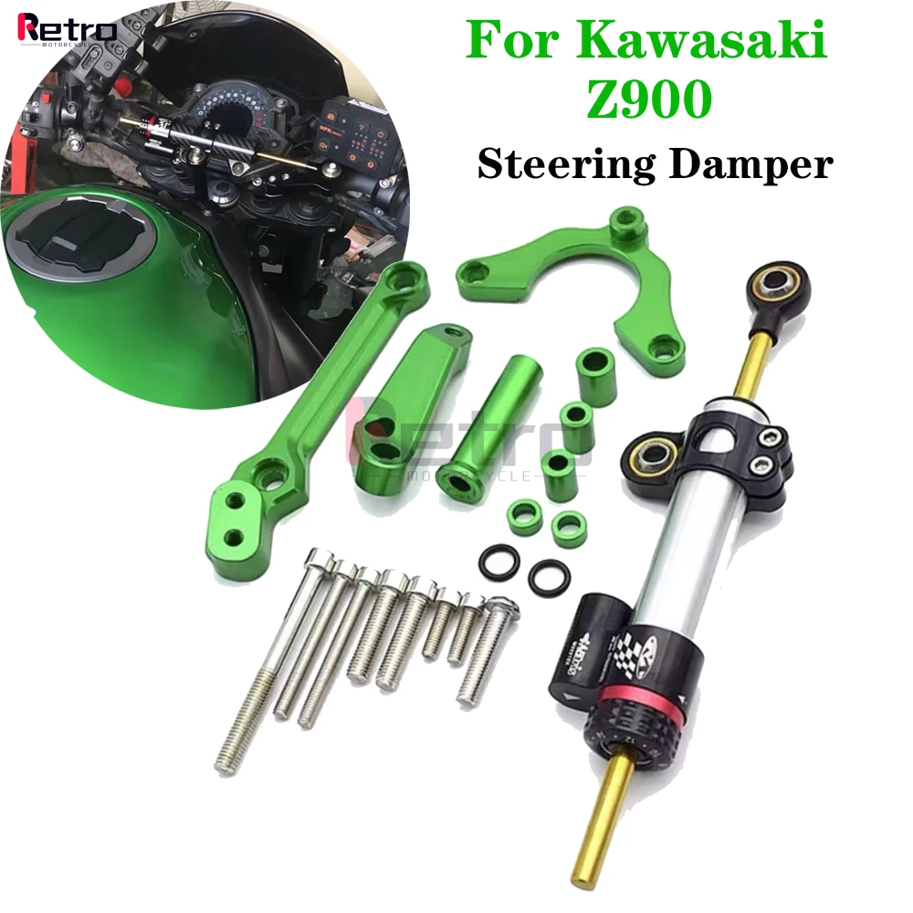 

Steering Damper For Kawasaki Z900 2017-2023 Motorcycle Accessories Adjustable Stabilizer Steering Damper With Bracket Mount