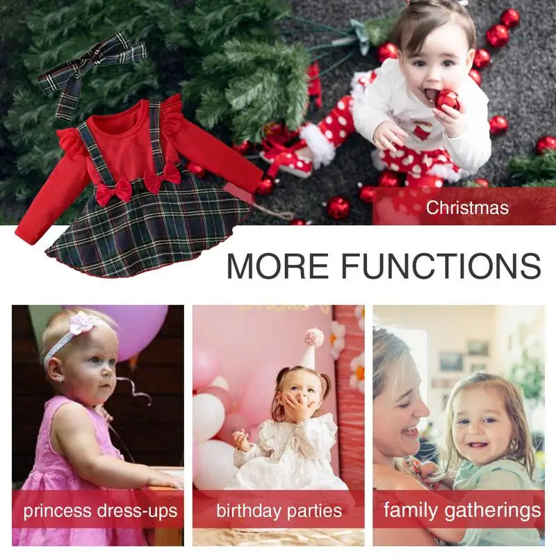 Cute Overall Dresses Plaid Christmas Overall Dress Cute Children Clothing Cotton Girls Clothes For Cold Weather image 4