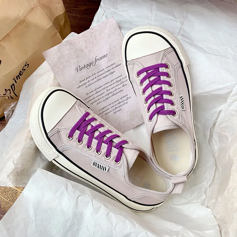 2026 Autumn New Women's Canvas Shoes Student Korean Style Classic Versatile Slip-On White Sneakers Casual Sports Women's Shoes