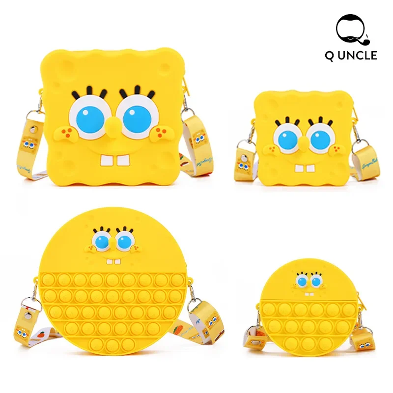 New Original cartoon SpongeBob SquarePants Kids PU Backpack Mini Schoolbag Girl and Boys Cute Shoulder Bag