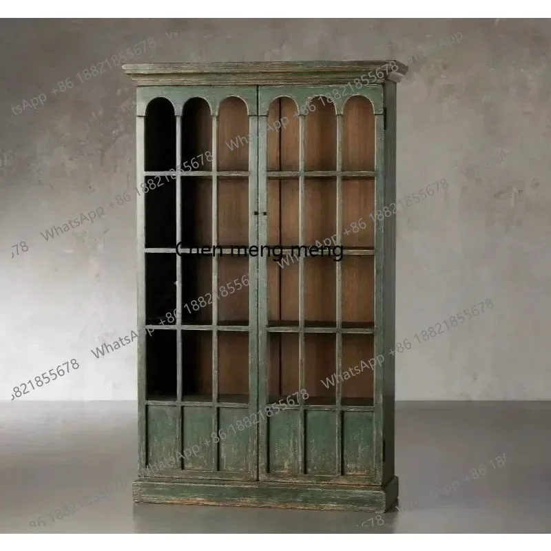 

Книжный шкаф для гостиной из массива дерева, витрина, мебель для виллы