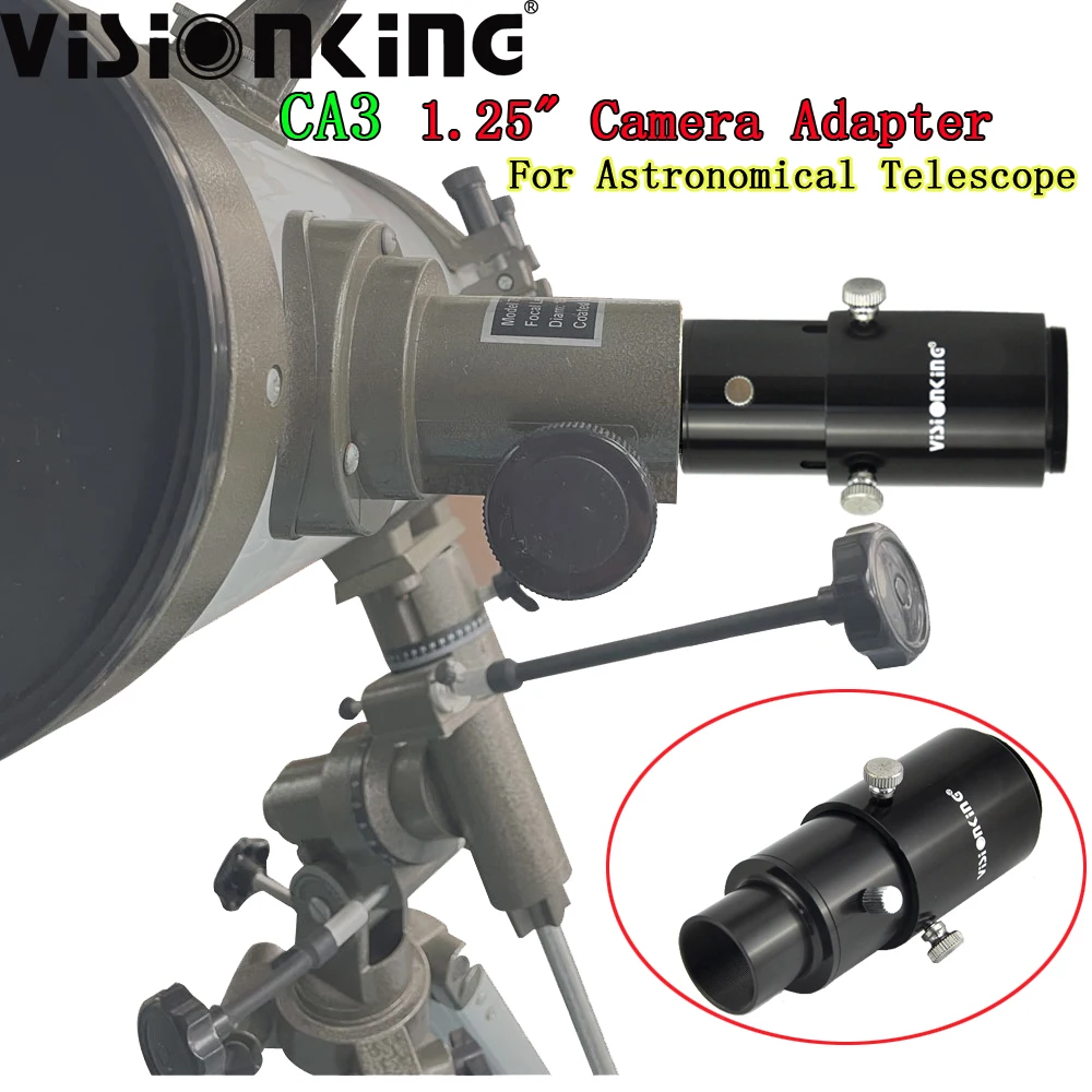 Visionking الألومنيوم 1.25 "تمديد أنبوب محول T حلقة تلسكوب فلكي متصل كاميرا العدسة-الإسقاط التصوير الفوتوغرافي