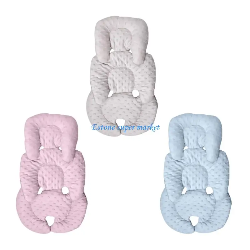 

090B Baby Pram Cushion Double Sided Breathable Baby Strollers Cushion Dotted Backing Pushchair Liners Pad for Baby