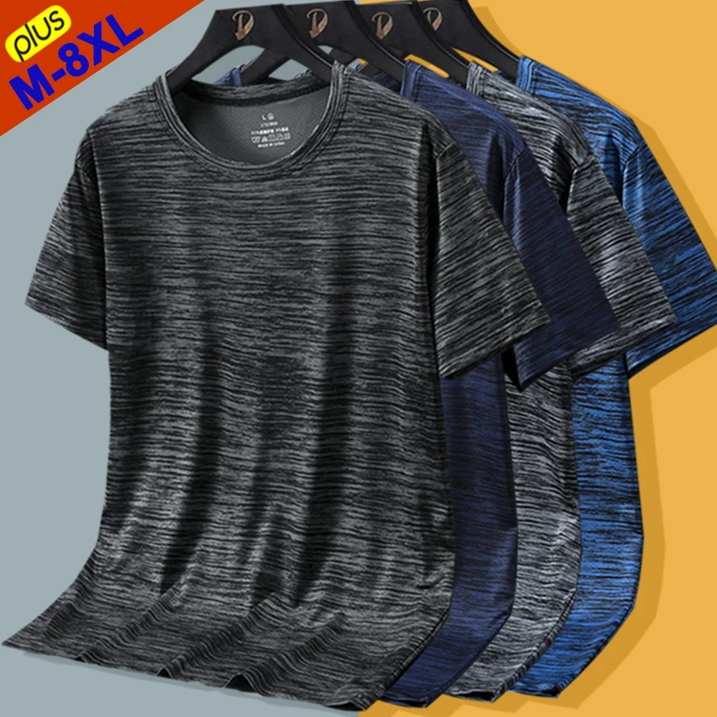 Free Ship Summer T-Shirts Men Cool Male Tshirt 6XL 7XL 8XL Plus Size Tee Shirt Traveling Hiking Camping Tops Oversized Clothing