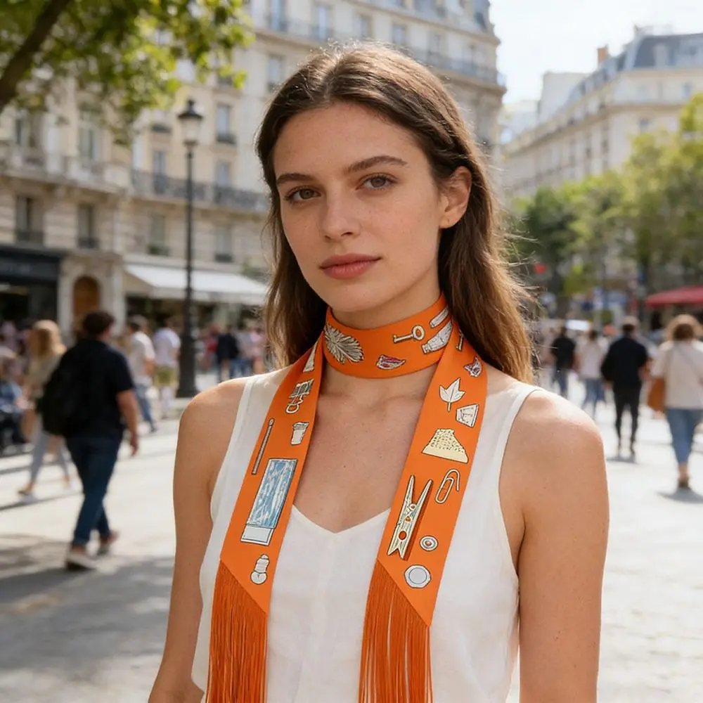 الرجعية المرأة وشاح حريري الزخرفية متعددة الأغراض 130x5 سنتيمتر حك الحرير الزخرفية الشريط الإكسسوارات طويلة حك وشاح حريري