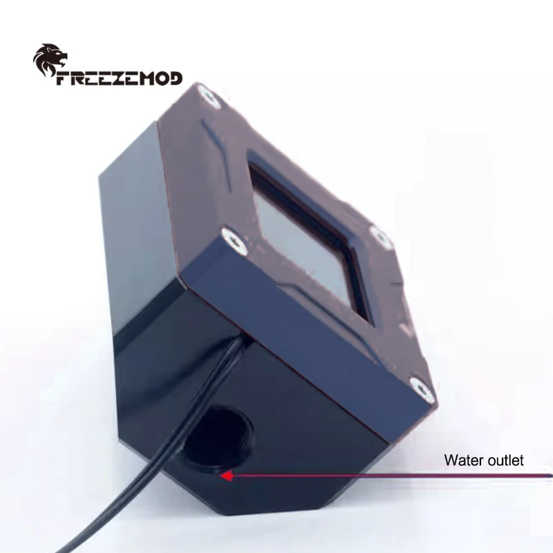 Computer Water Flowmeter Alarm, Electronic Data RPM Flow Speed & Temperature Display,G1/4''X2 Holes Aluminum+Acrylic