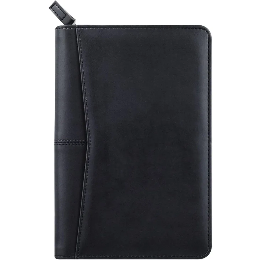 Organizer per portafoglio piccolo Portafoglio aziendale con cerniera A5 Cartella per padfolio junior per donne e uomini Blocco note 5 x 8 Ilud