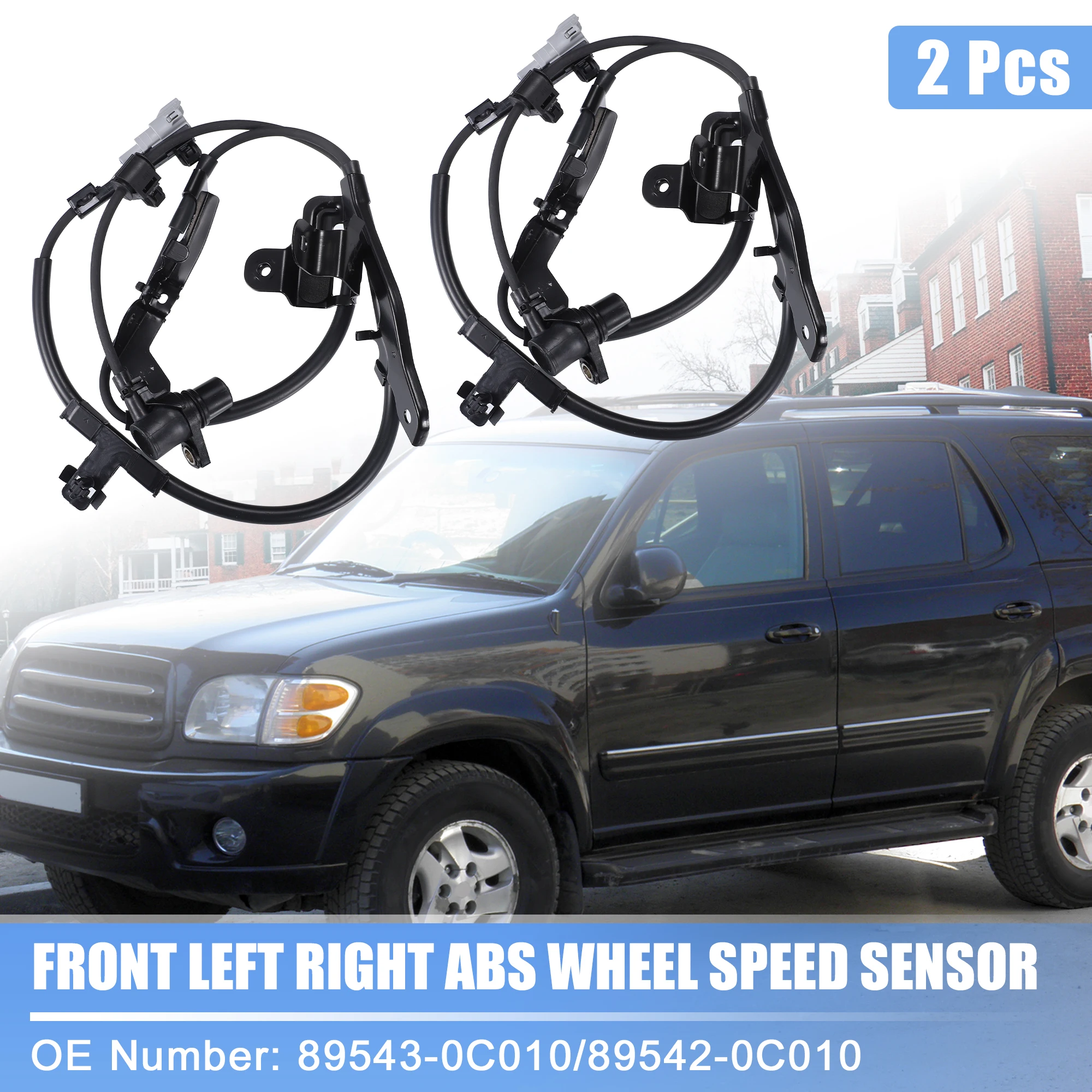 

UXCELL Auto Car 2pcs ABS Wheel Speed Sensor Replace No.89543-0C010/89542-0C010 Front Left and Right Transmission Speed Sensor