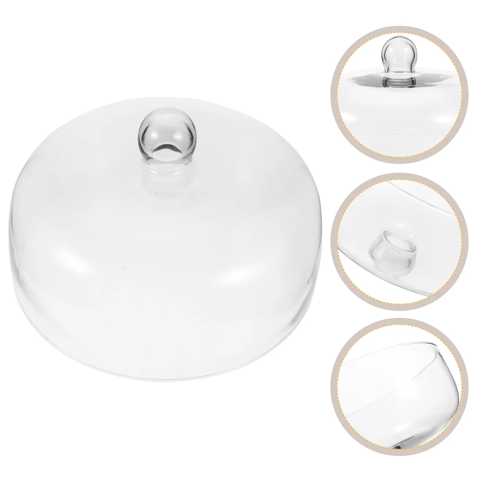 غطاء كعكة زجاجي شفاف، واقي طعام عملي، قوي، مقاوم للاهتراء، آمن، مادة صحية، غطاء كعكة زجاجي #2