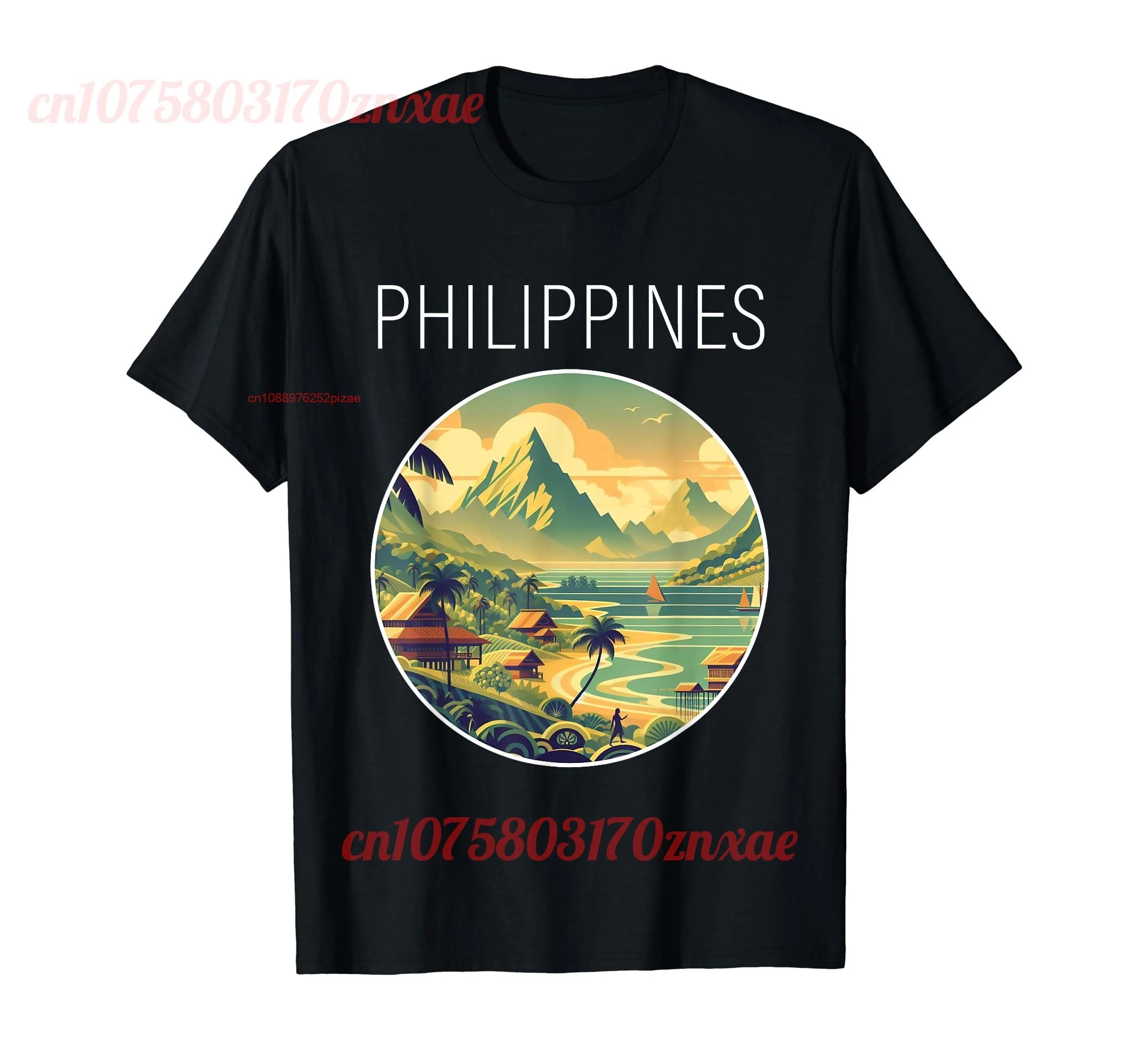 100% Cotton Philippines scenery Art Deco T-Shirt MEN WOMEN UNISEX T Shirts Size S-6XL