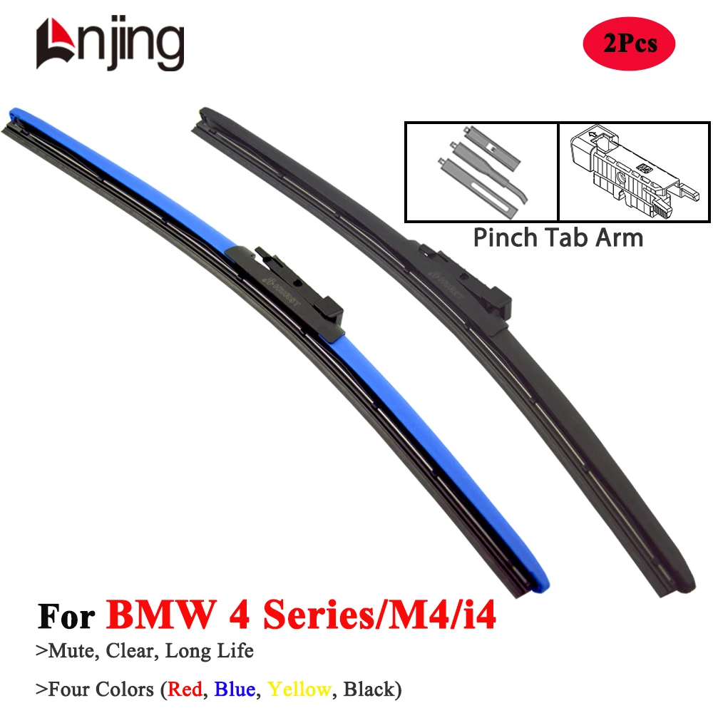 

LNJING Colorful Wiper Blade For BMW 4 Series M4 Gran Coupe F32 F33 F36 G22 G23 G26 M440i 420 428i 430i 435i 440i Car Accessories