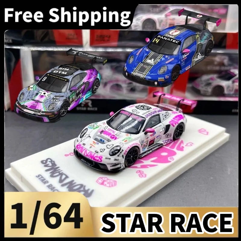 [In Stock] Star Race 1/64 Diecast Race Car Collection, Assorted Graffiti‑Livery Supercar With Printed Base, Collectible