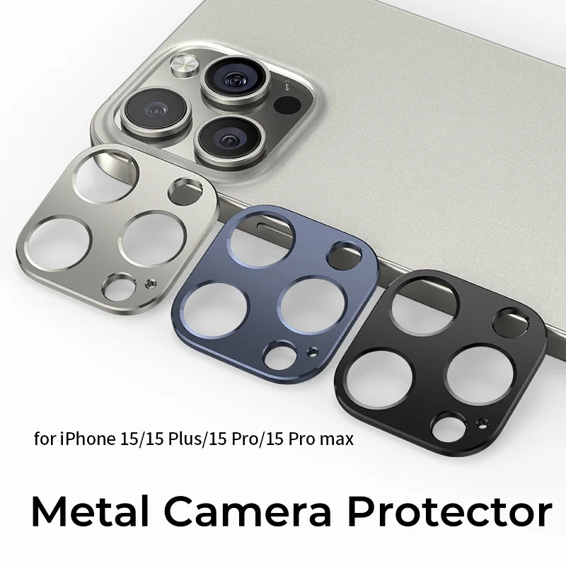 Metal Rear Camera Lens Protector for iPhone 15 Pro Max 15Plus 15Pro Aluminum Lens Cover Screen Protector Lens Ring Case