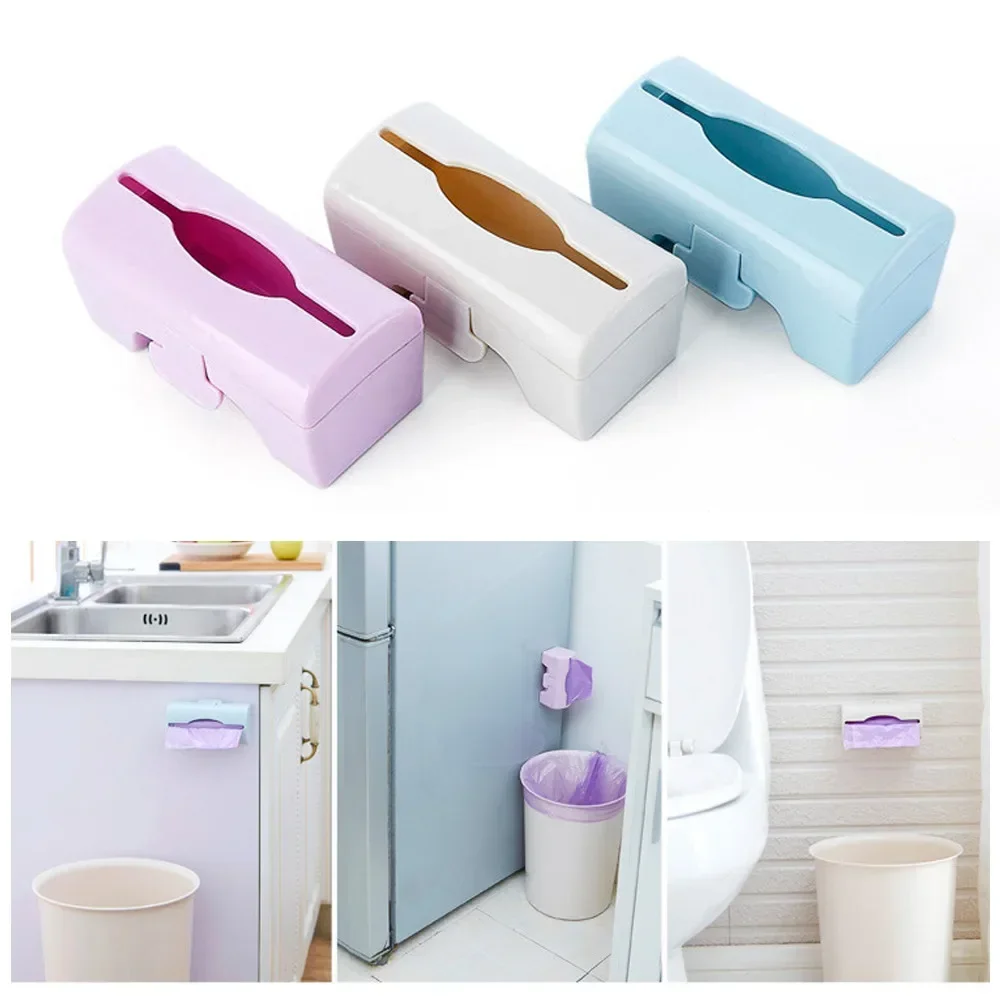 1PC Trash Bags Storage Box Garbage Bag Dispenser For Kitchen Bathroom Wall Mounted Grocery Bag Holder Kitchen Bags Container