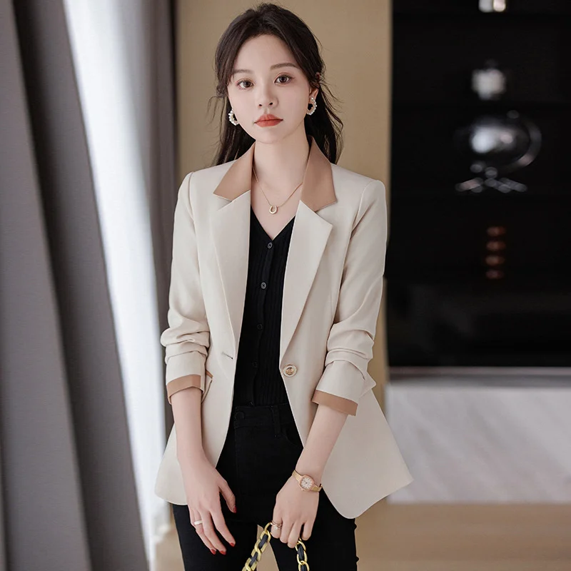 

Fashion Blazer Women 2024 New Spring Casual Long Sleeve New Colored Suit Collar Single Nutton Blazers Feminino Jackets Outerwear