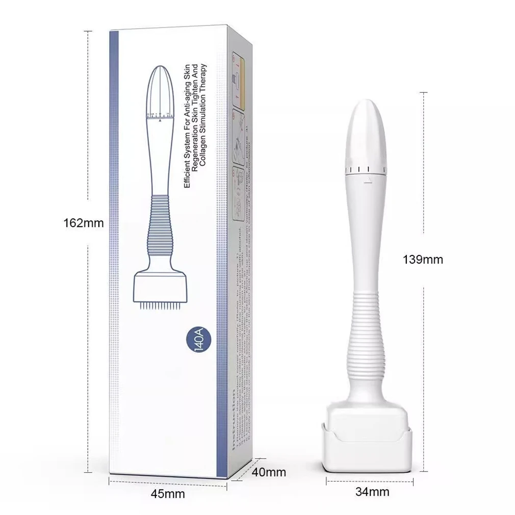 140A Derma Stamp Roller 0,2 mm Mikronadeln, verstellbarer Roller, Schönheits-Hautpflegegerät für den Heimgebrauch, für Haar, Gesicht, Kopfhaut und Bart – Detail 1