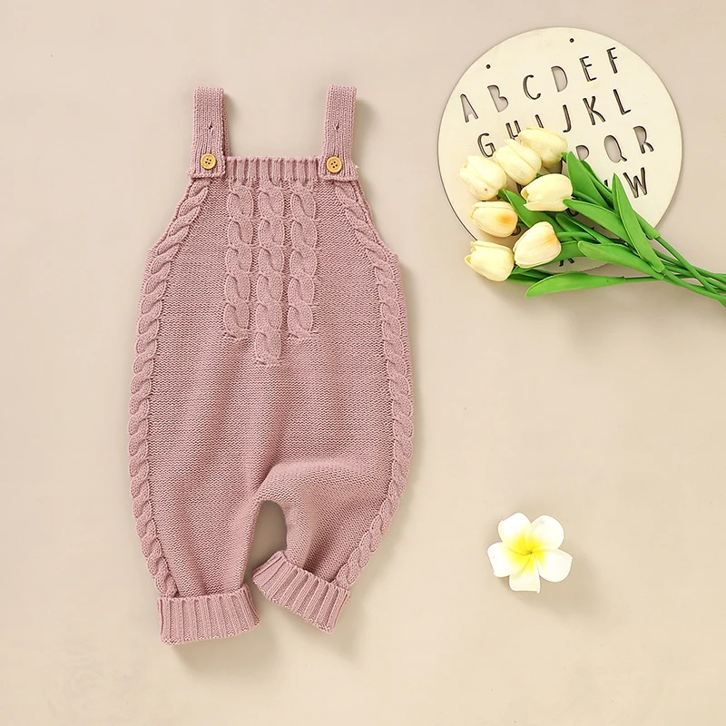 

Детские комбинезоны, весенне-осенние однотонные вязаные комбинезоны без рукавов для новорожденных мальчиков и девочек, цельные наряды для малышей, От 0 до 18 м