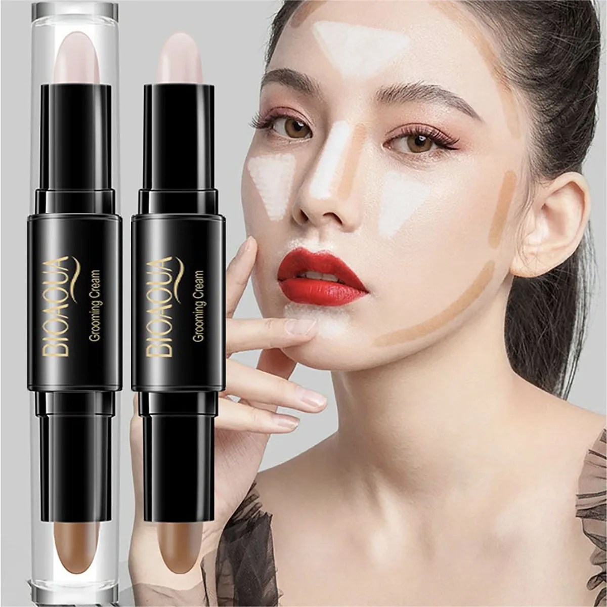 High Quality Professional Makeup Base Foundation Cream for Face Concealer Contouring for Face Bronzer Beauty Women\'s Cosmetics