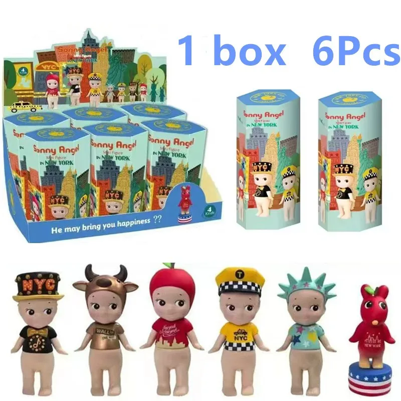 

Милые фигурки ангелов Hippers: серия «Нью-Йорк», мини-аниме-куклы в закрытых коробках, подарки на Рождество и день рождения