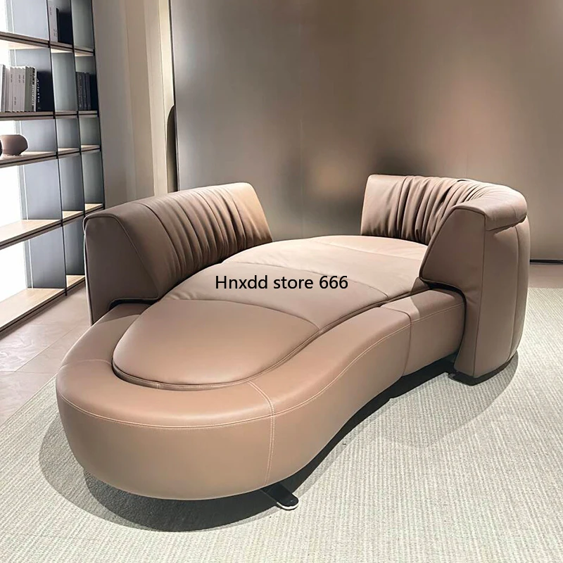 Track sofa 360 degree rotating activity backrest desede leather sofa