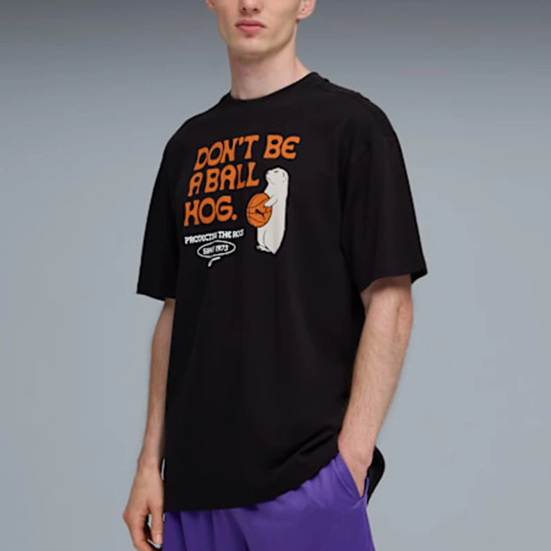 Puma genuine summer men's fashionable letter pullover casual short sleeved T-shirt 692306-01