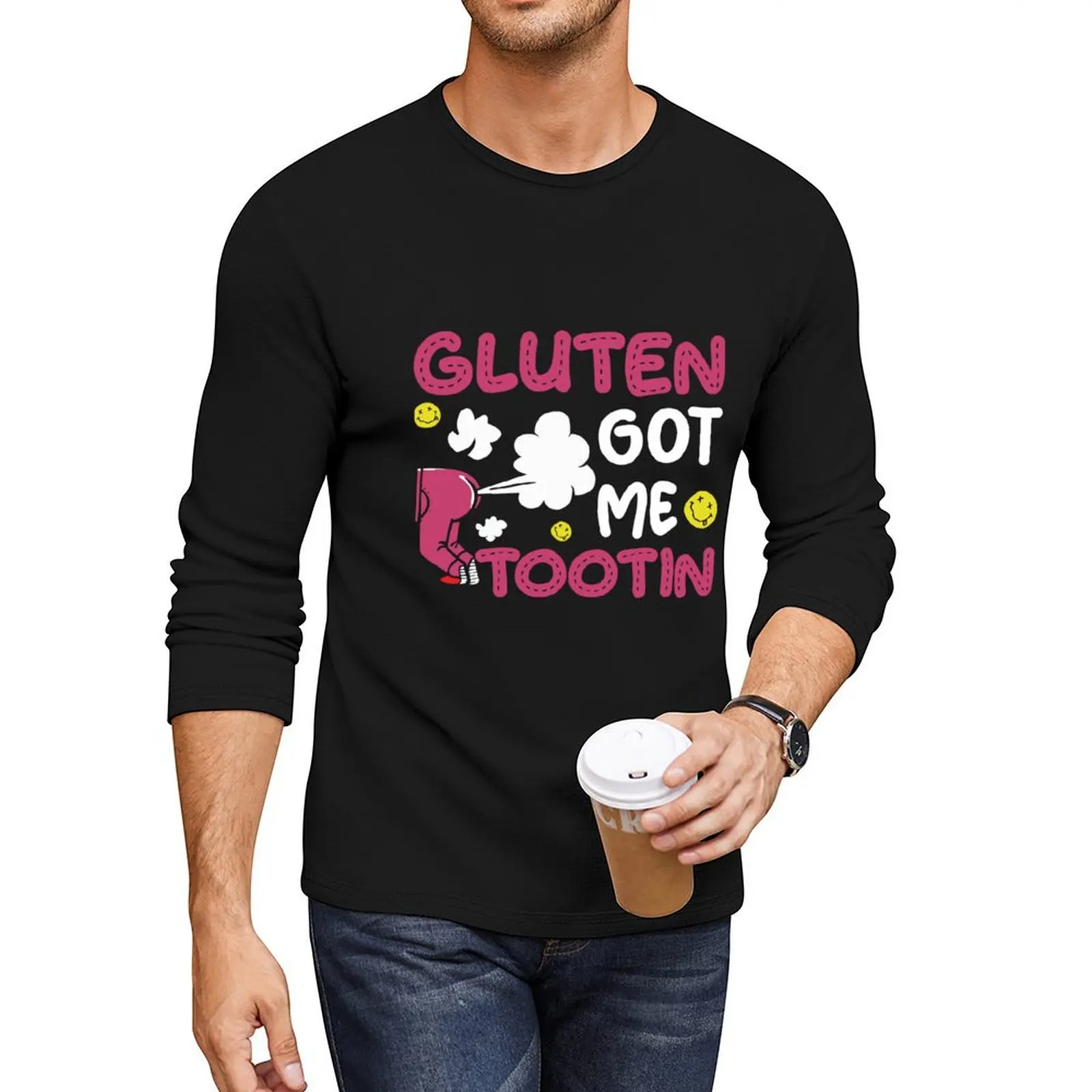 

Gluten Got Me Tootin - Gluten Allergy Celiac Disease Long T-Shirt anime mens white t shirts