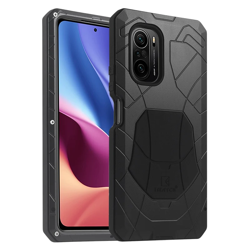 Imatch For Xiaomi Redmi K40 Pro Poco F3 Case Shockproof Aluminum Metal Heavy Duty Armor Silicone For Redmi Note 10 Pro Max Cover