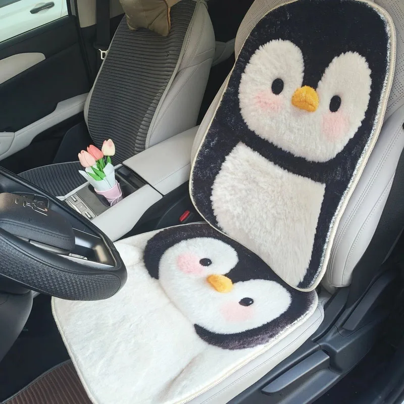 

Cute Cartoon Animal Car Seat Covers Soft Plush Ventilated Seat Covers Car Backrest Cushion Universal Automotive Interior Supplie