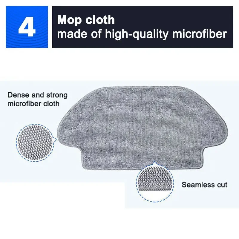Accessories For Karcher RCV 3 Robot Vacuum Cleaner Spare Parts Main Side Brush Hepa Filter Mop Cloth Replacement Part