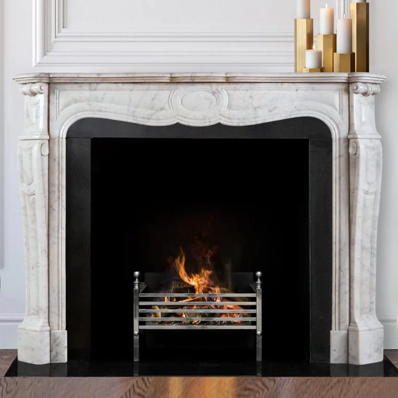 Luxury Modern Freestanding Natural Marble Heating Tabletop Fireplace Indoor Villa Living Room Bulk Order OEM/ODM
