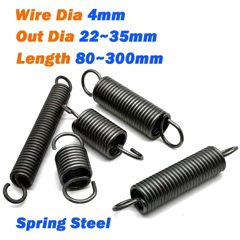 1Pcs Expansion Spring 4mm Wire Dia Tension Extension Expanding Extending Springs Out Dia 22mm~35mm Length 80mm~300mm