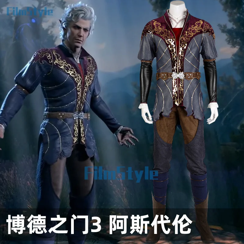

Halloween Astorion Male Cosplay Vampires Shirt Anime Game Balder Gate 3 Costume Disguise Adult Men Roleplay Fantasia Outfits