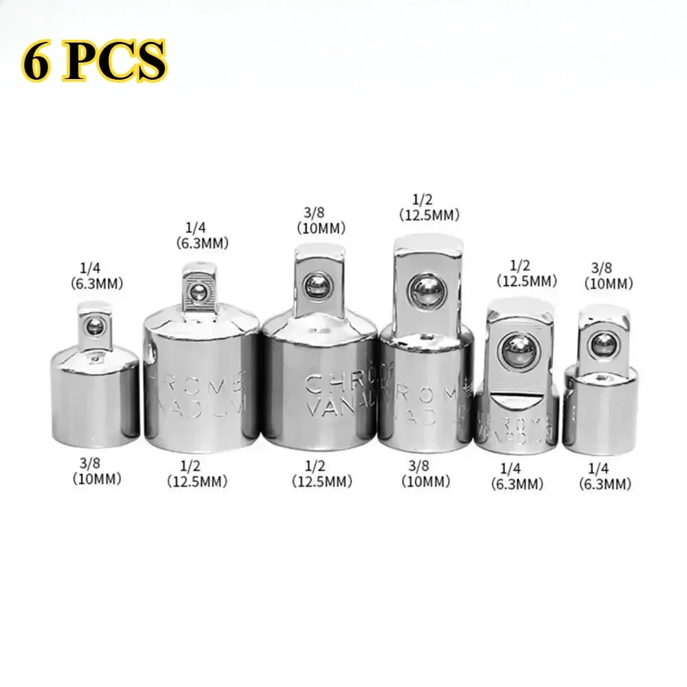 

6Pcs 1/4 3/8 1/2 Ratchet Wrench Socket Adapter Converter Drive Reducer Air Impact Wrench Adapter Repair Hand Tools