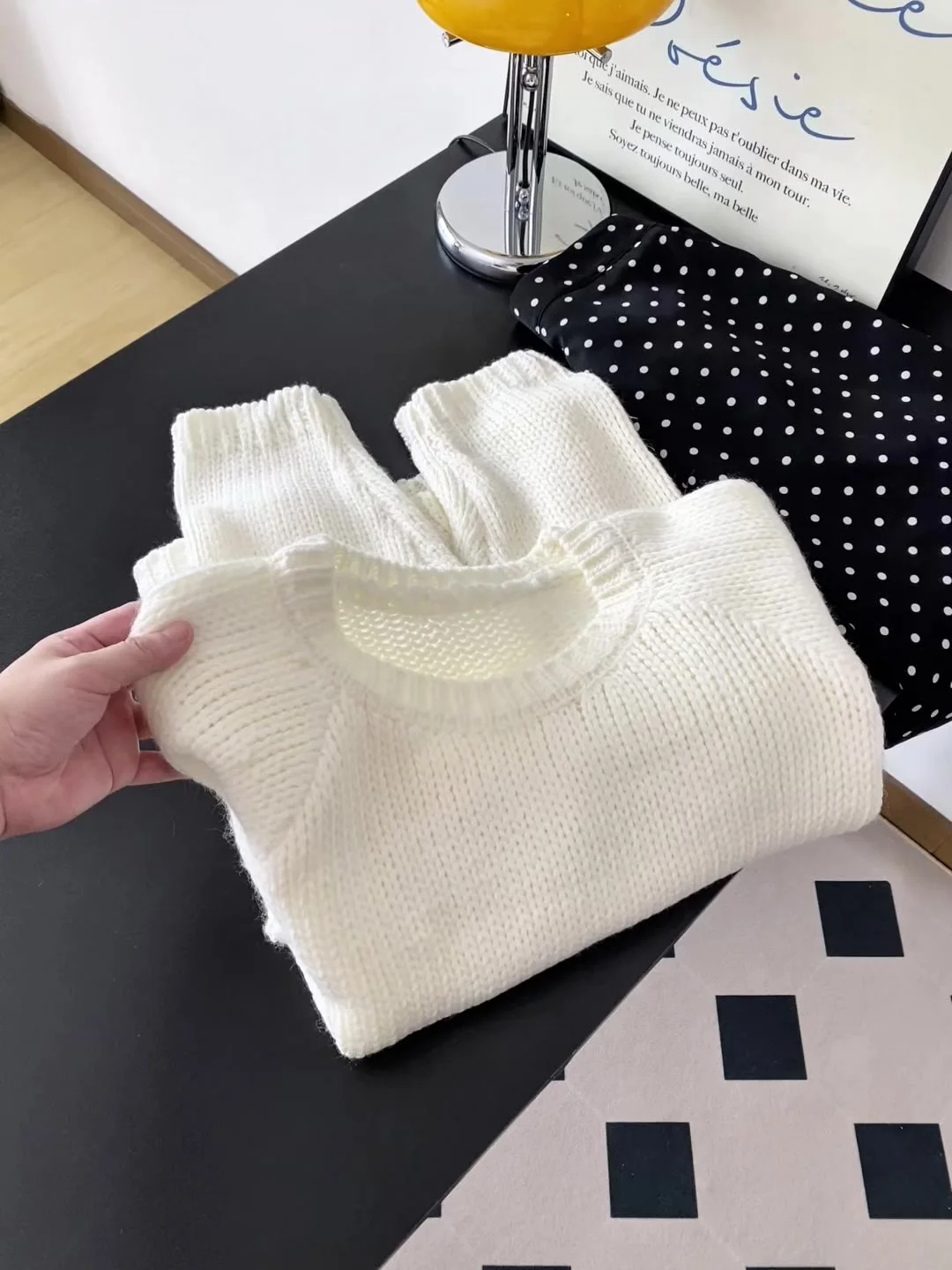 Pull en tricot épais pour femme rond Ne pull blanc lait paresseux Sle coréen Faion automne hiver 2025 haut tendance Long Sve