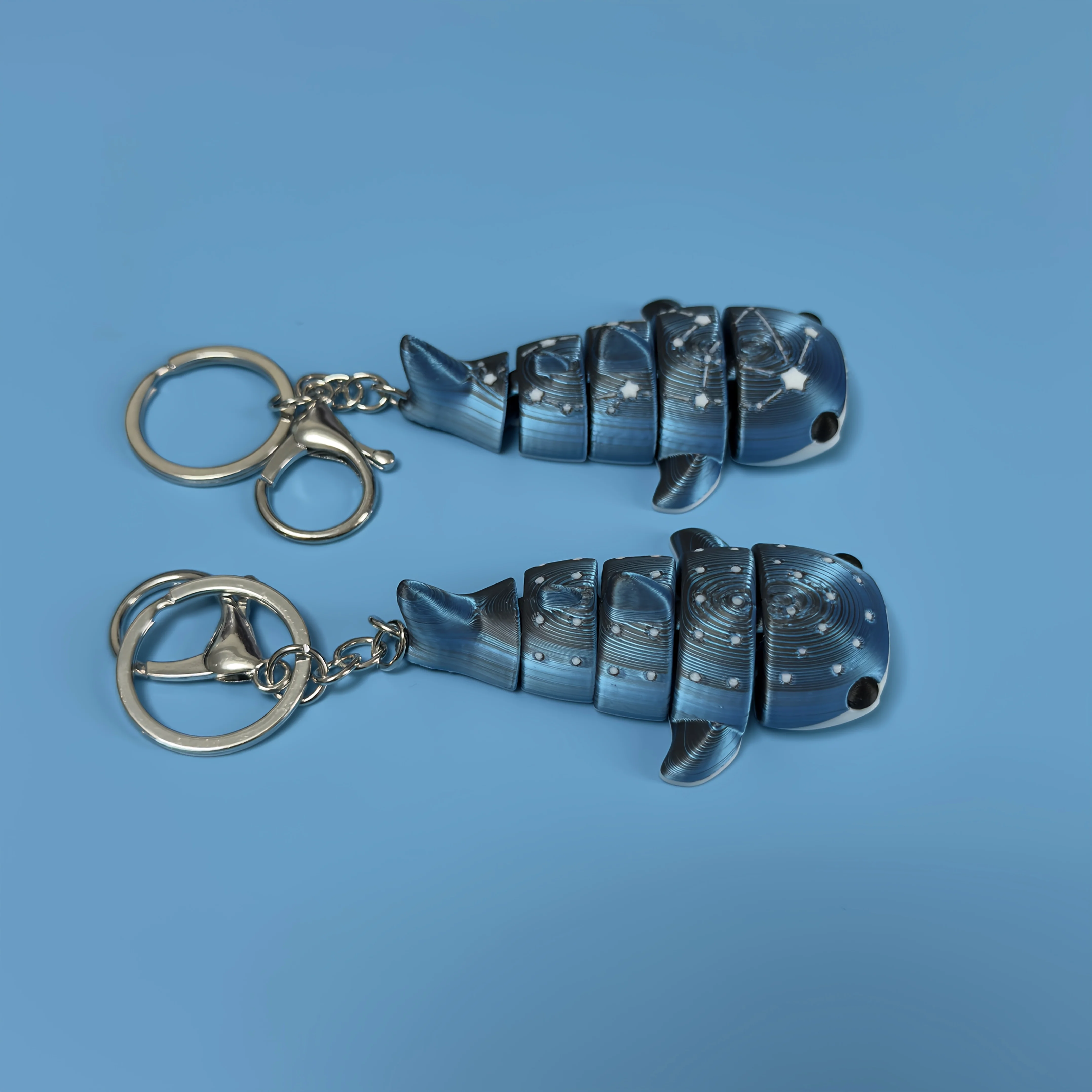 Chaveiros Móveis de Tubarão-Baleia Galáctico: Modelos de Animais Marinhos em 3D com Gradiente, Estilo Fashion