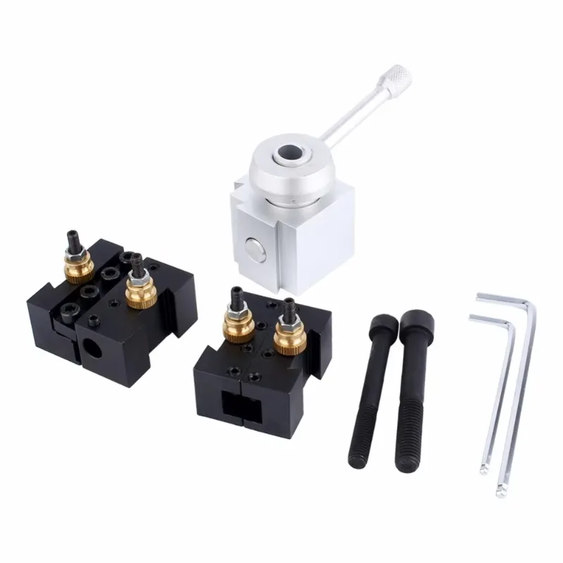 Mini CNC Lathe Tool Holder Quick Change Tool Post Cutter Screw Kit Set Boring Bar Turning Facing Wrench Accessories