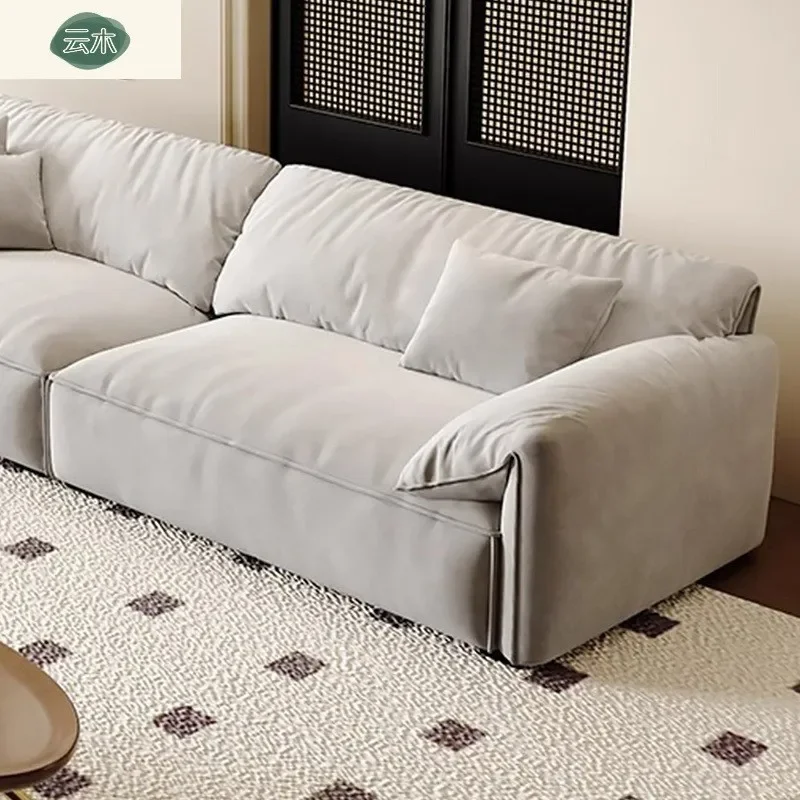 Frosted fabric size apartment modern simple elephant ears down Italian minimalist living room sofa