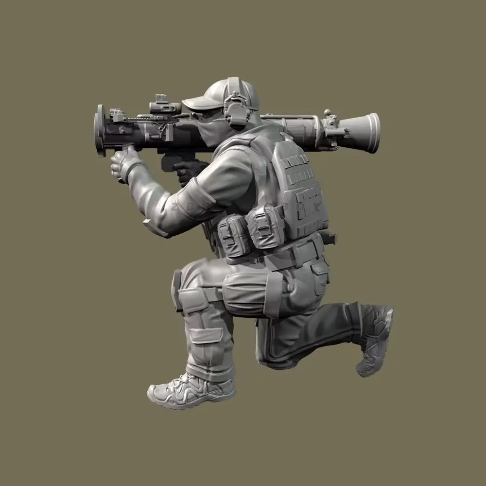 Kit d'assemblage de modèles de jouets en résine 1/35, (50mm), guerrier moderne, Squat, Anti-armure, Statue de figurines non assemblée et non peinte