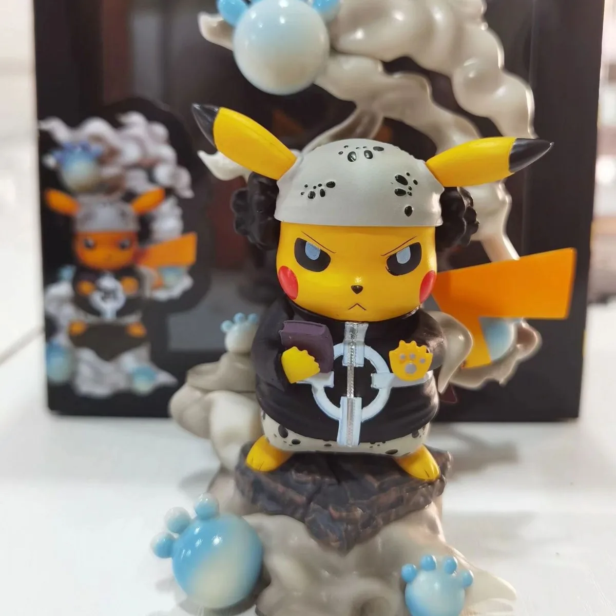 

10cmCute Pikachu as Bear Cosplay Figure Statue One Piece Tyrant Collectible Model Mini PVC Desk Decor Anime Gift Boxed