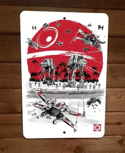 The Empire Strikes Back on the Beach  Metal Wall Sign Poster