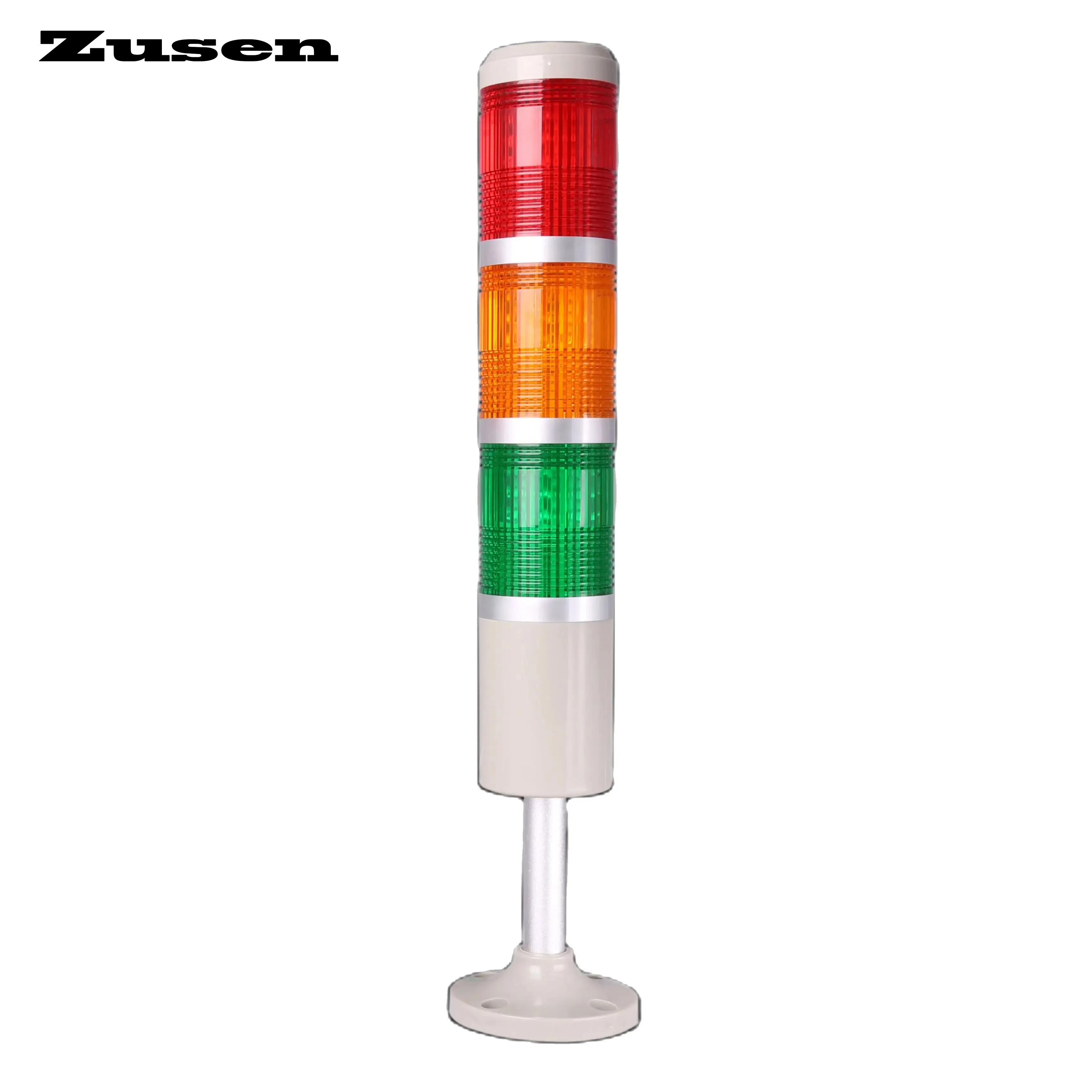 Zusen-luz de torre de señal, 50mm, TB50-3T(W)-D, rojo, amarillo, verde, 12V, 24V, 110V, 220V, siempre brillante o parpadeante con tres capas