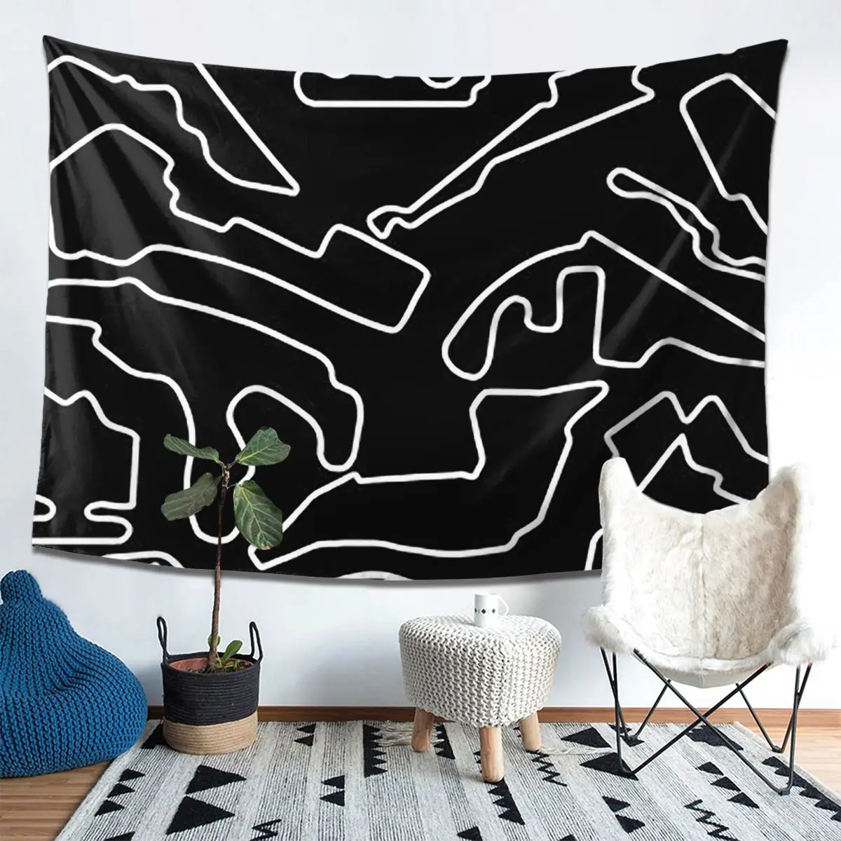 f1-20232024-トラックタペストリー装飾アート美的タペストリーリビングルーム寝室ホーム壁布壁掛け