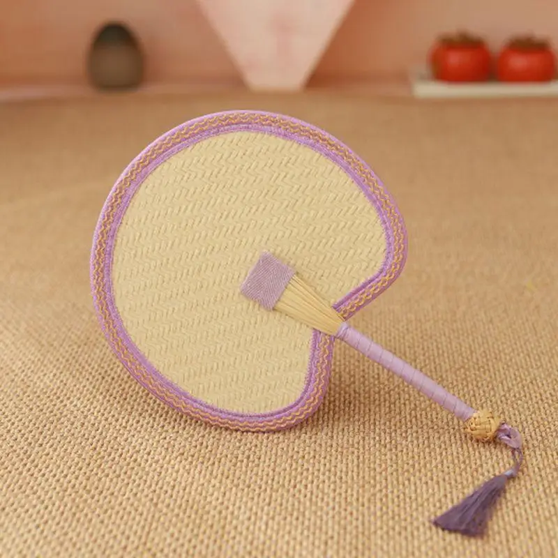New Handmade Natural Straw Palm Fan Woven Handheld Fan Portable Summer Cooling Fans For Party Wedding Camping Home Decoration